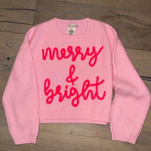 QUEEN OF SPARKLES Merry & Bright Sweater Small pink - Picture 2 of 2